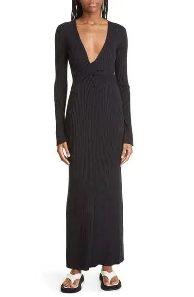 Sir The Label Enes Twist Long Sleeve Dress Black Size 2 / AU 10 / M photo 3