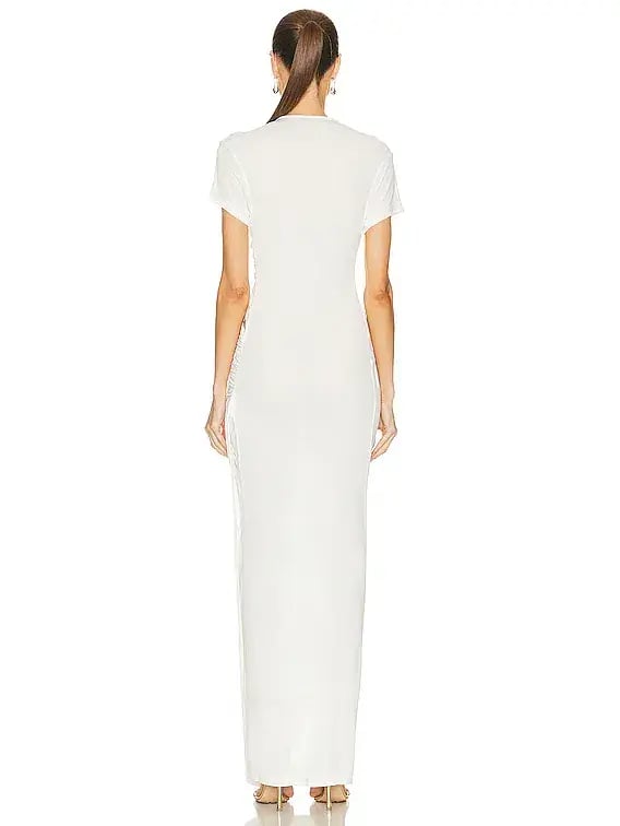 Christopher Esber  Twisted Draped Tee Dress White Size 12 AU photo 3