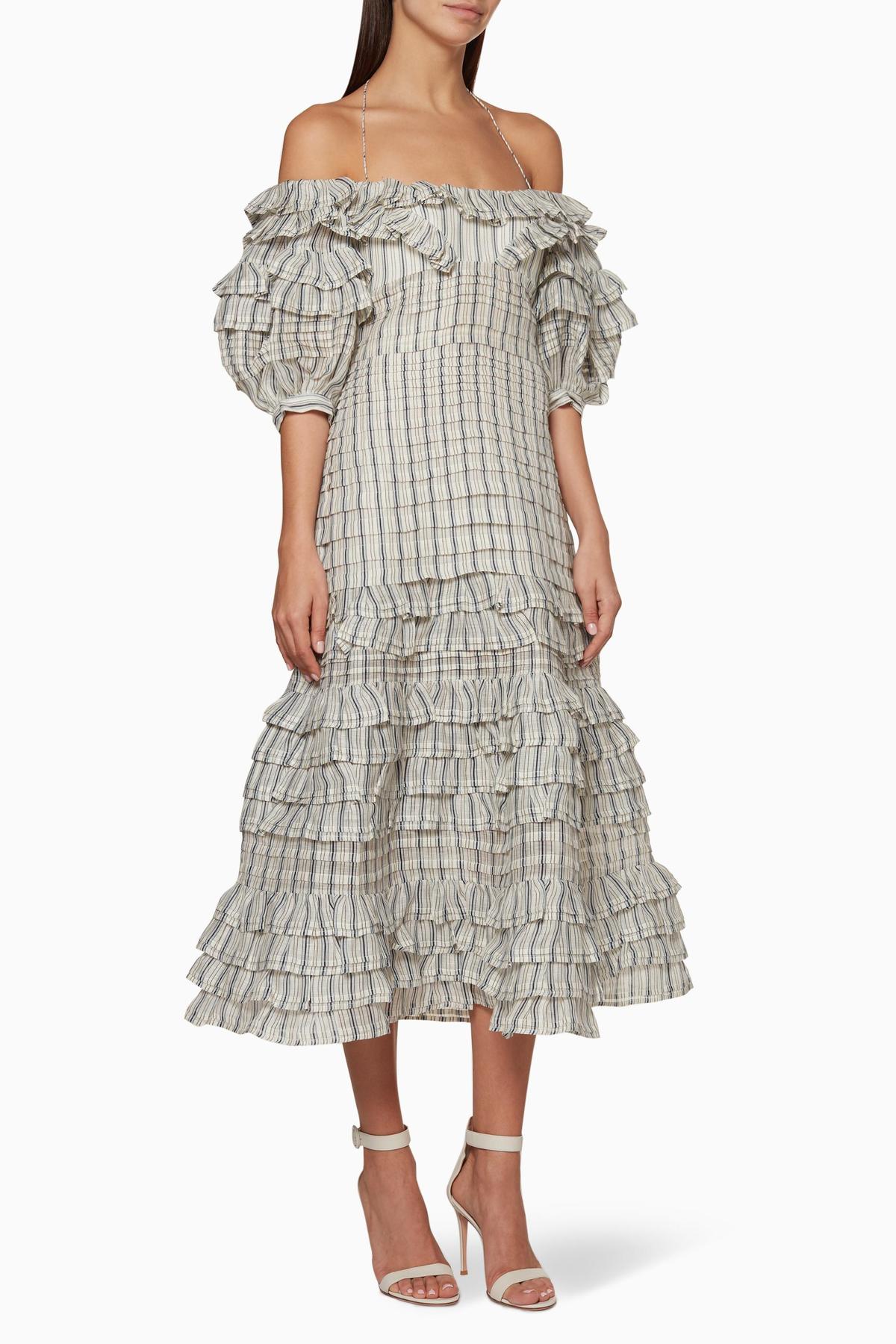 Zimmermann Painted Hearts Folds Midi Dress Print Size 6 photo 2