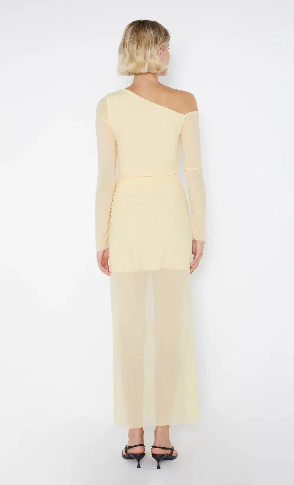 Bec & Bridge Fae Asym Long Sleeve Dress Butter Yellow Size 10 photo 3