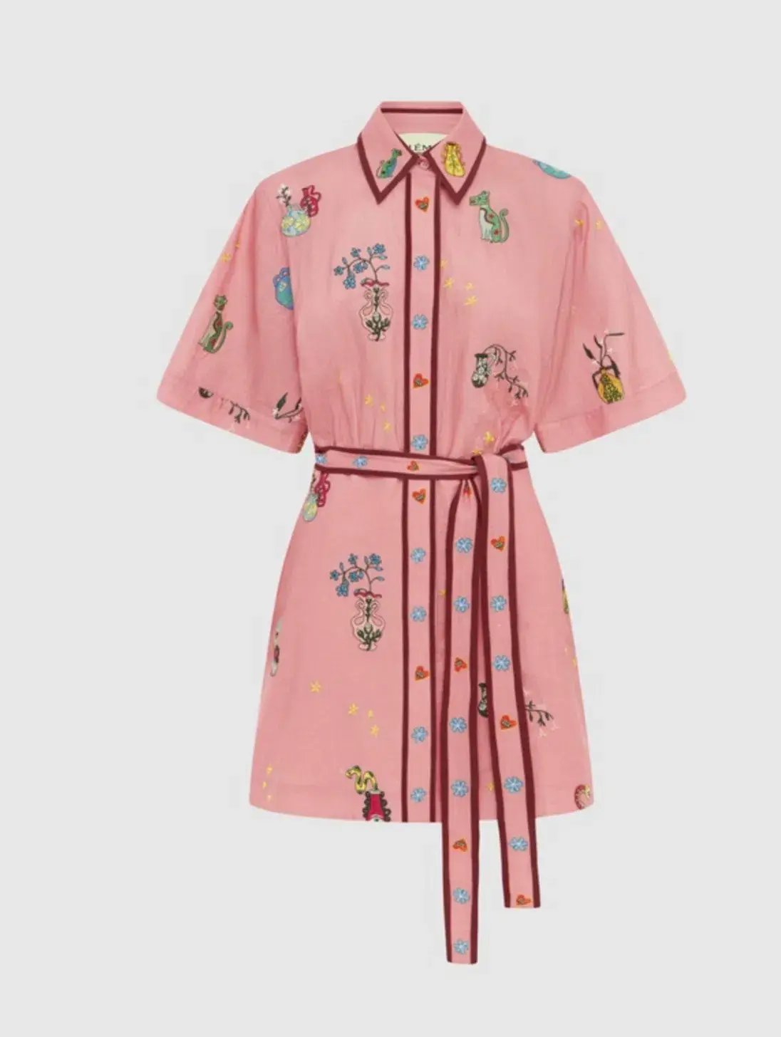 Alemais Timmy Embroidered Mini Dress Pink Size 14 photo 4