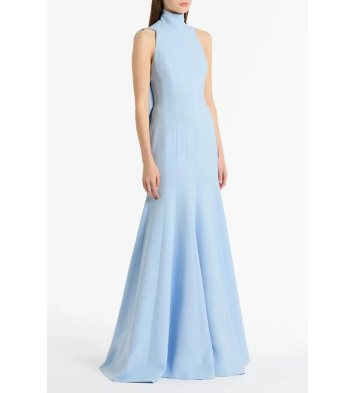 Carla Zampatti Crepe Panelled Gown Pale Blue Size AU 6 photo 2