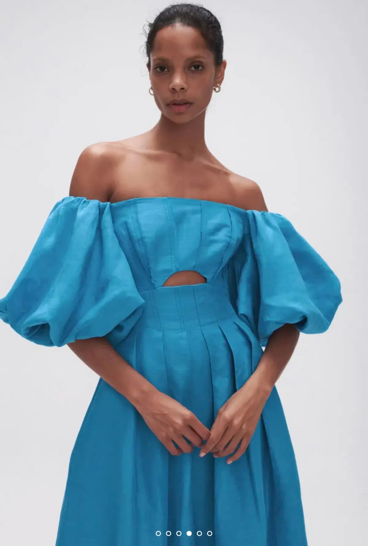 Aje Eugenie Off Shoulder Midi Dress Blue Size 14 photo 3