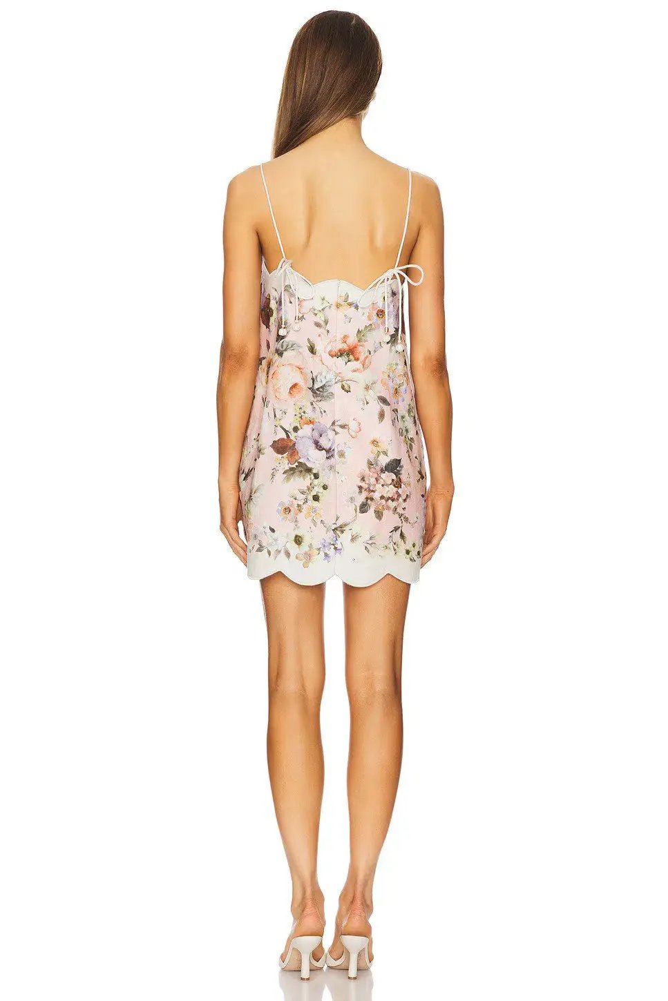 Zimmermann The Acacia Scallop Mini Dress in Pink Floral Size 0 / AU 8 photo 2