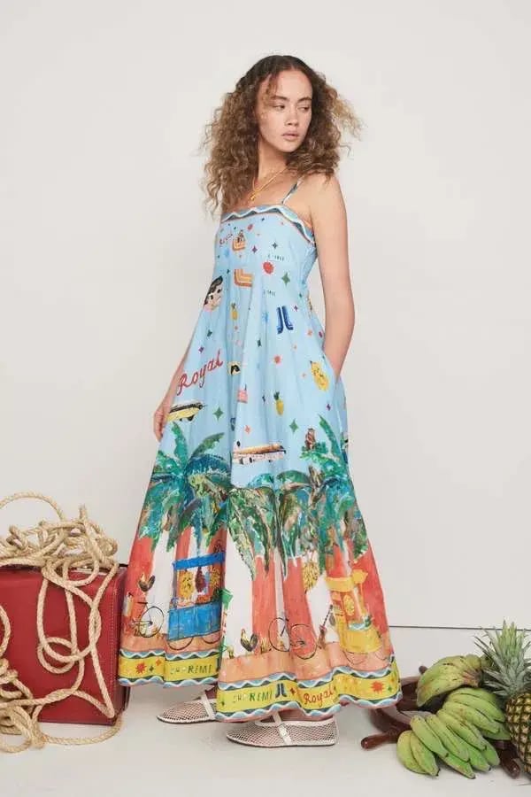 ALEMAIS All Aboard Midi Sundress Size 10 Au photo 12