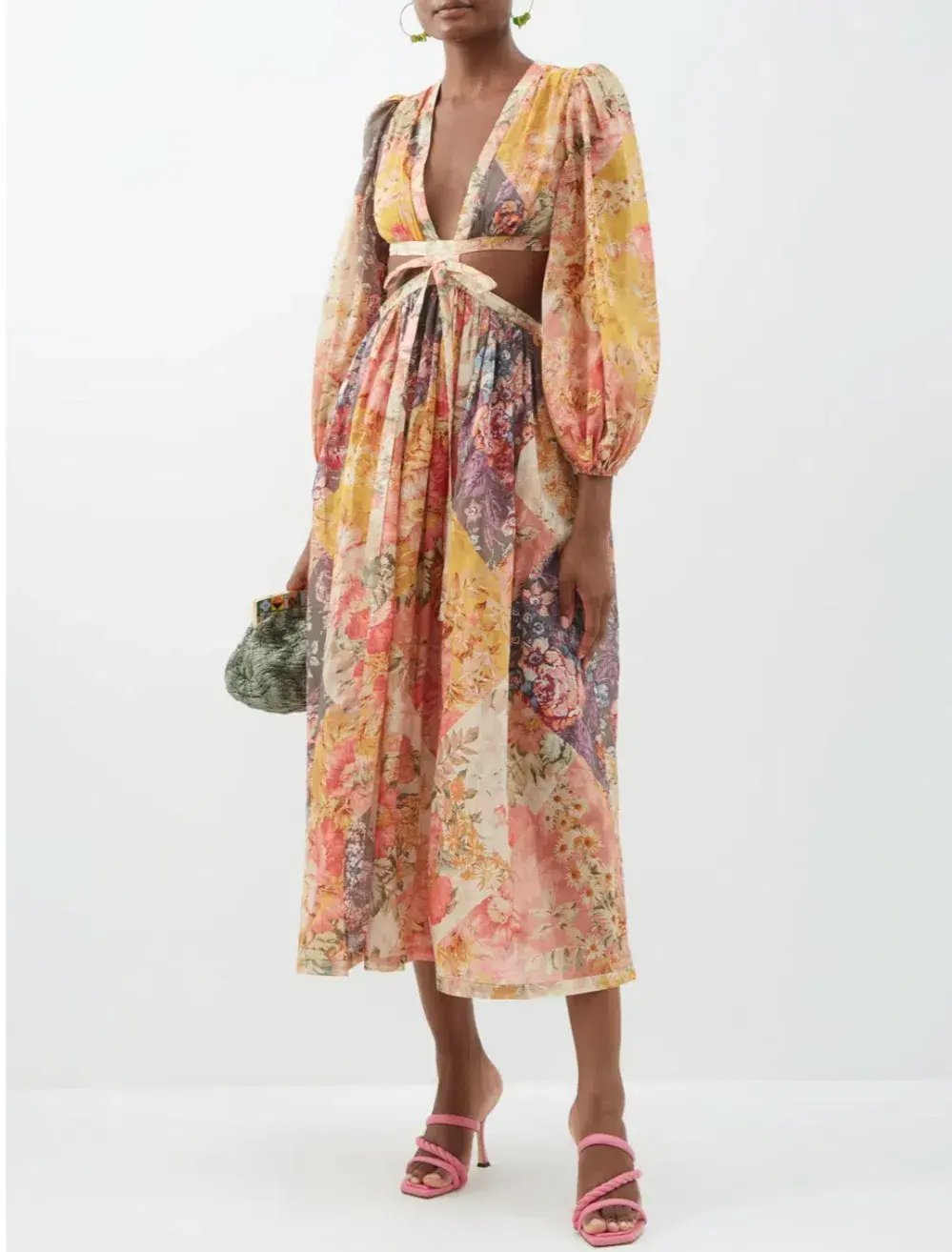 Zimmermann Pattie Patchwork Cutout Dress Floral Size 0 / AU8 photo 4