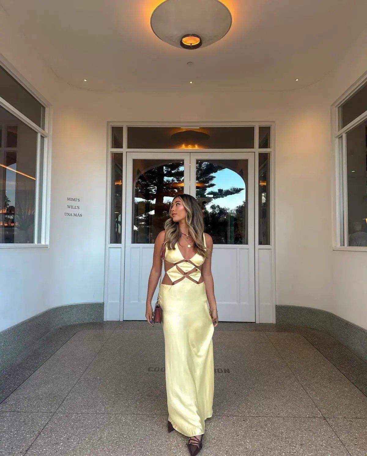 Bec & Bridge Agathe Diamond Dress Butter Yellow Size AU 8 photo 3