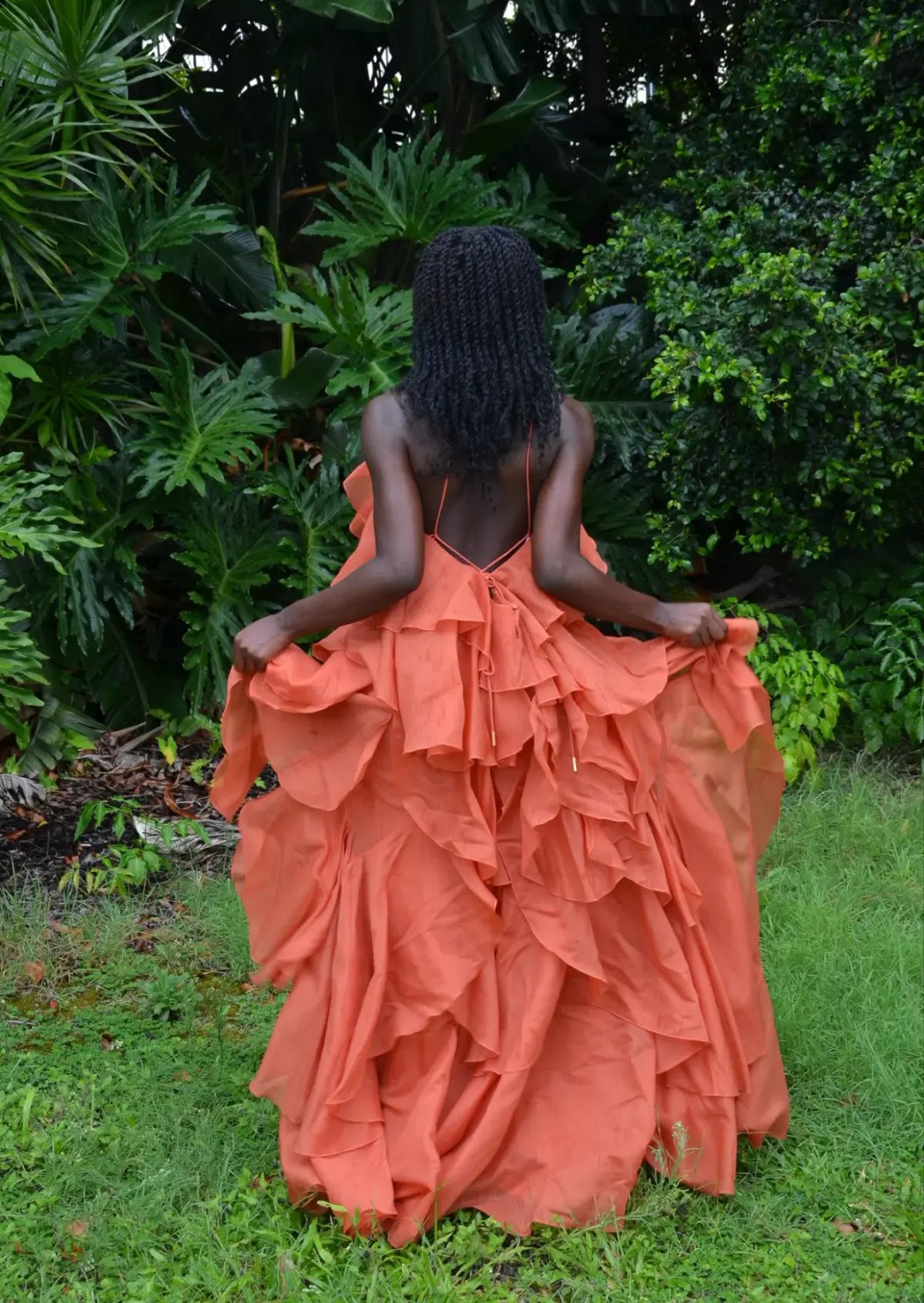 Pandorea Layered Maxi Dress - Coral Clay Aje size 12 photo 5