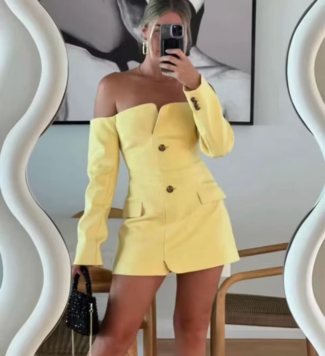 Sir The Label Sandrine Tailored Mini In Limone photo 3