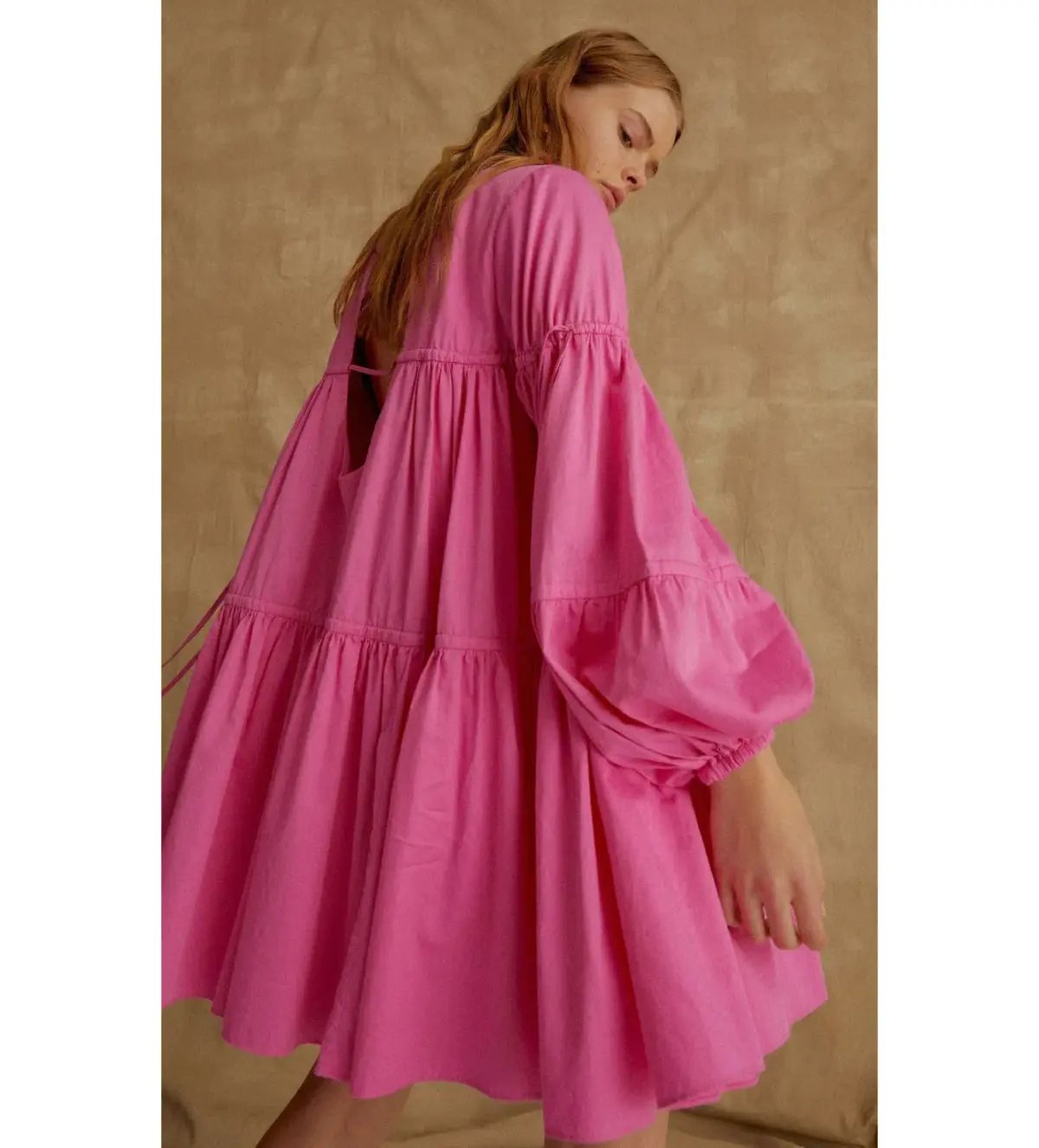 Aje Overture Gathered Smock Mini Dress Pink Size 4 photo 2
