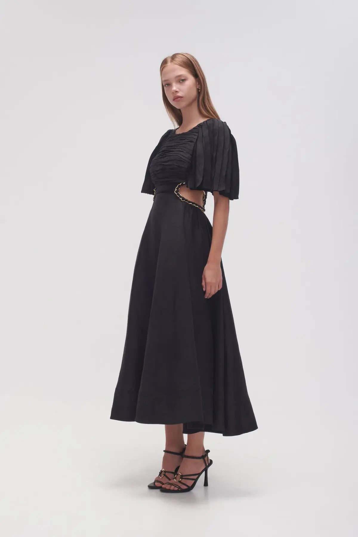 Aje Monica Chainlink Midi Dress Black Size 16 photo 2