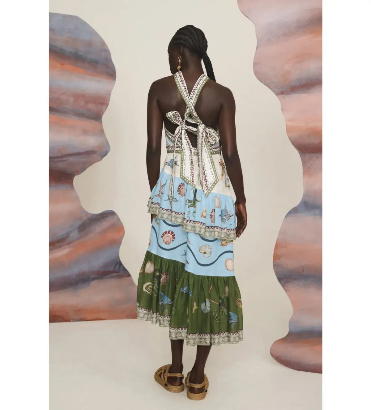 Alémais Bath House Midi Dress Print Size AU 10 photo 3