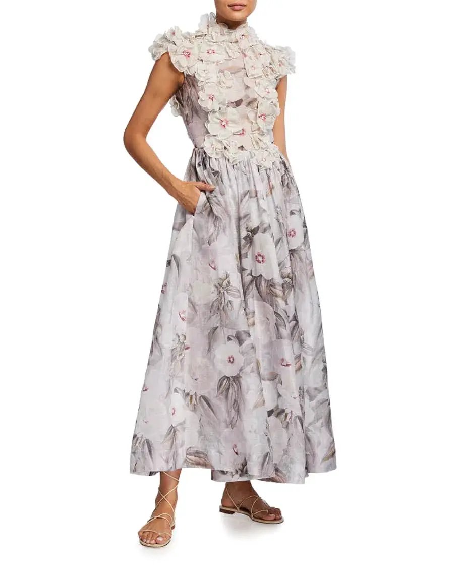 Zimmermann Botanica Rose Mallow Gown Floral Size 0/ AU 8 photo 2