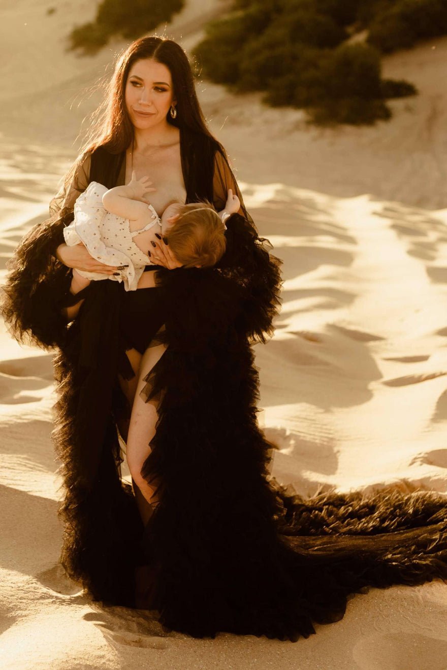 Mama Rentals Gigi Tulle Robe - Black photo 2