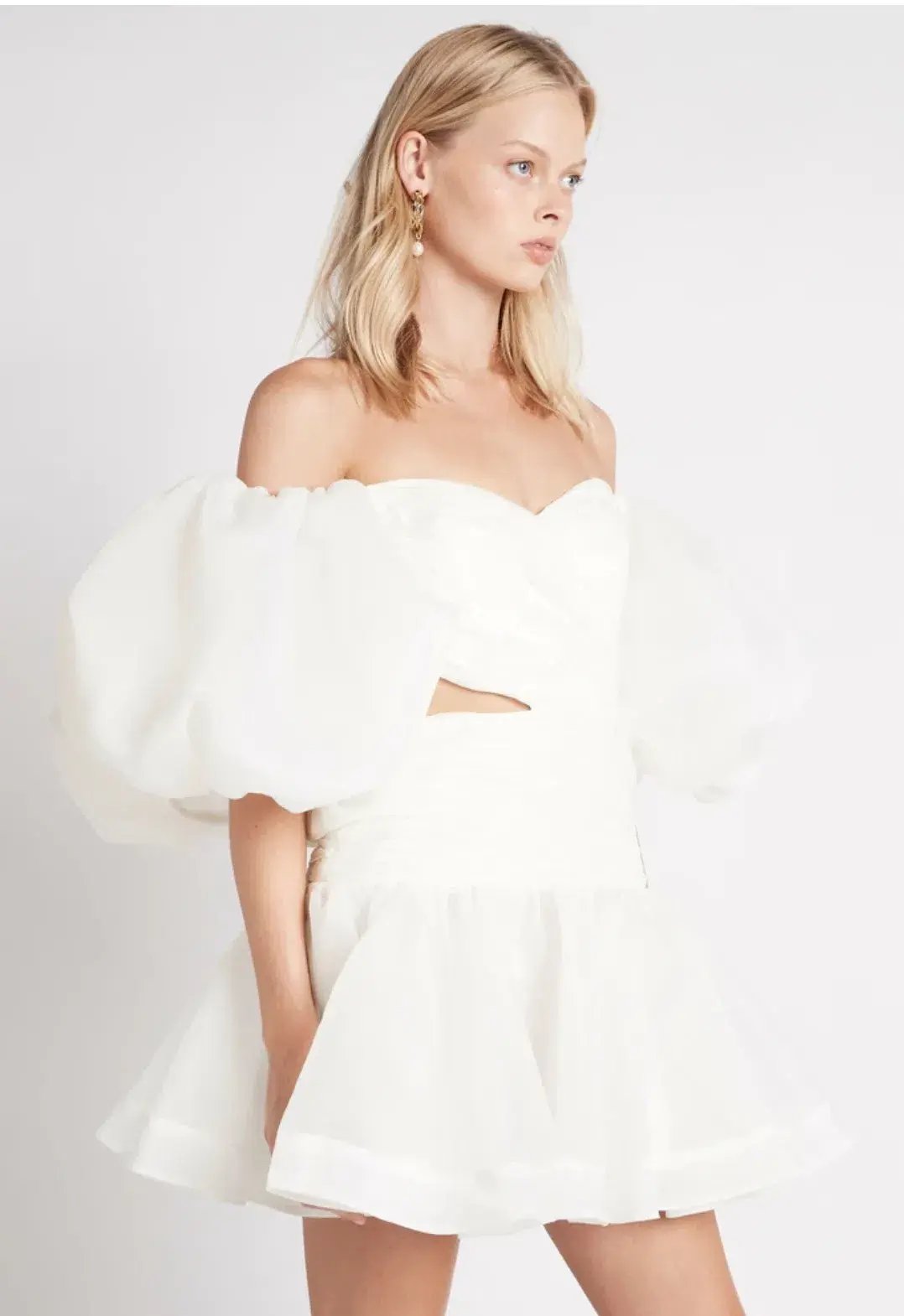 Aje Myriad Cut Out Mini Dress White Size 6 photo 5