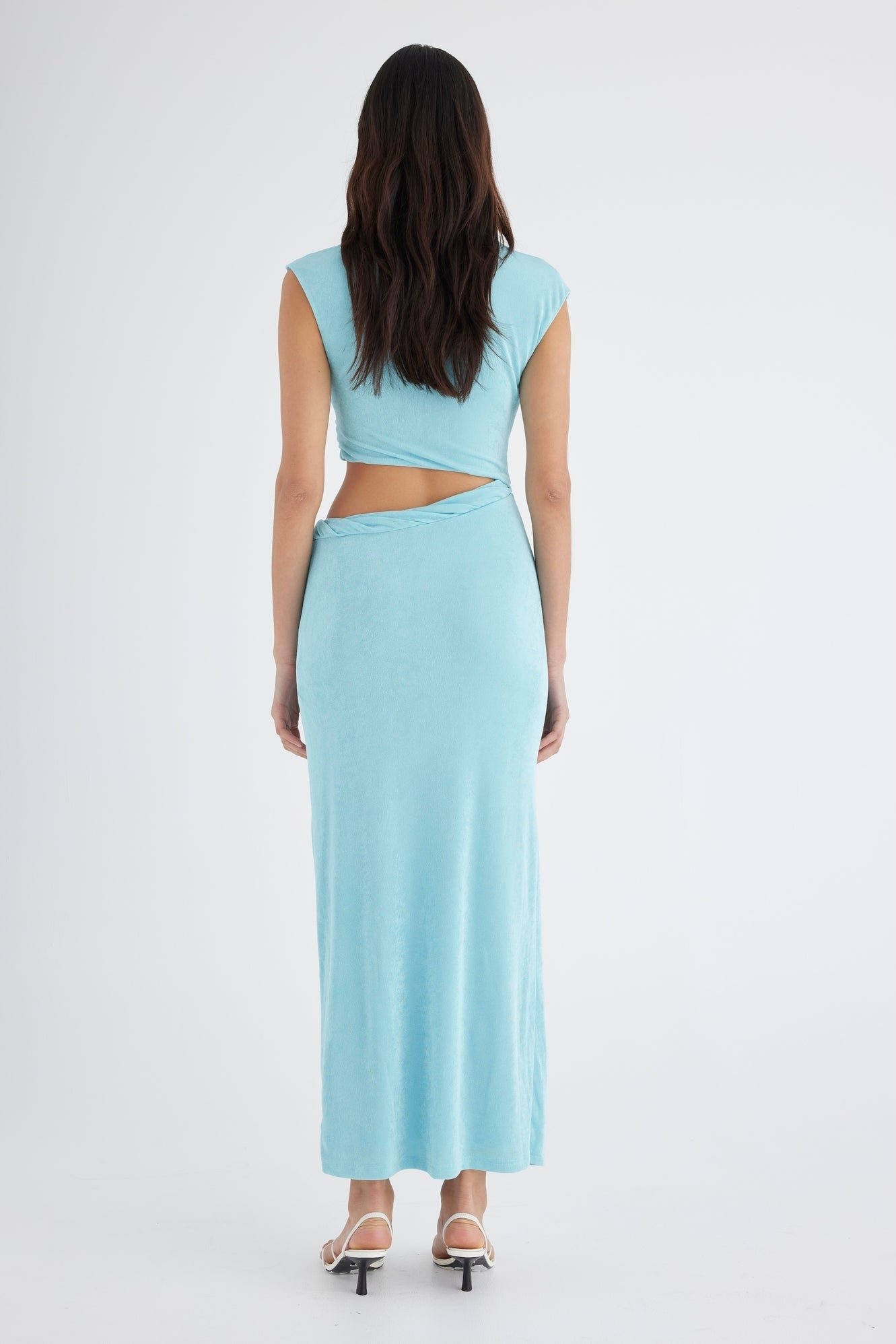 BENNI HENRI TWIST MAXI DRESS - AQUA photo 3