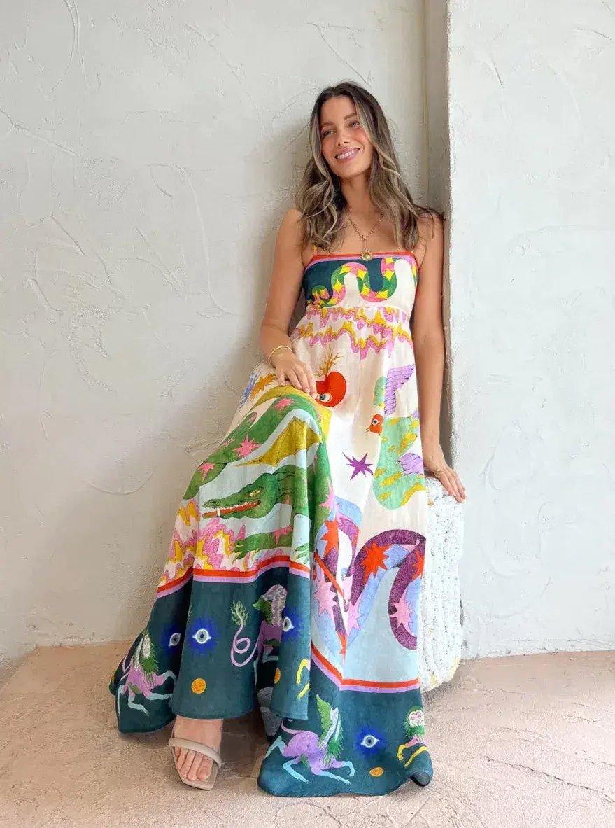 Alemais Seeker Maxi Dress Print Size 8 photo 4