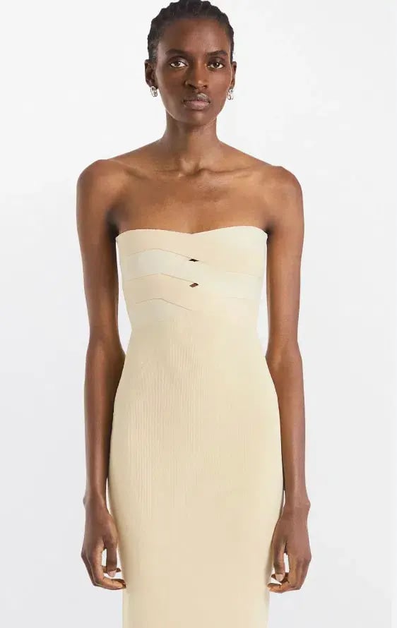 Dion Lee Interlock Bustier Midi Dress Cream Size AU 6 photo 2