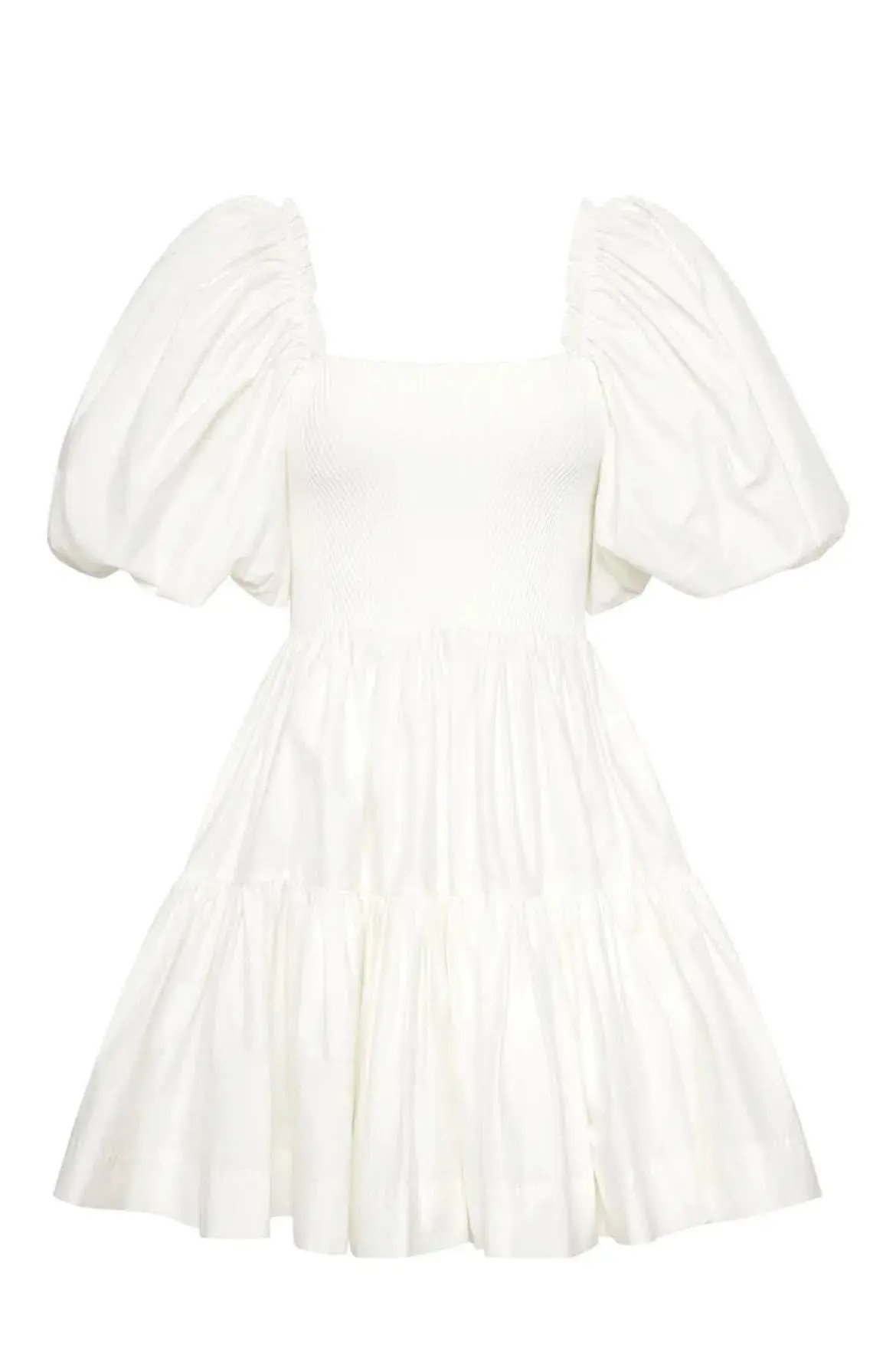 Aje Casa Puff Sleeve Mini Knit Dress White Size 14 photo 5