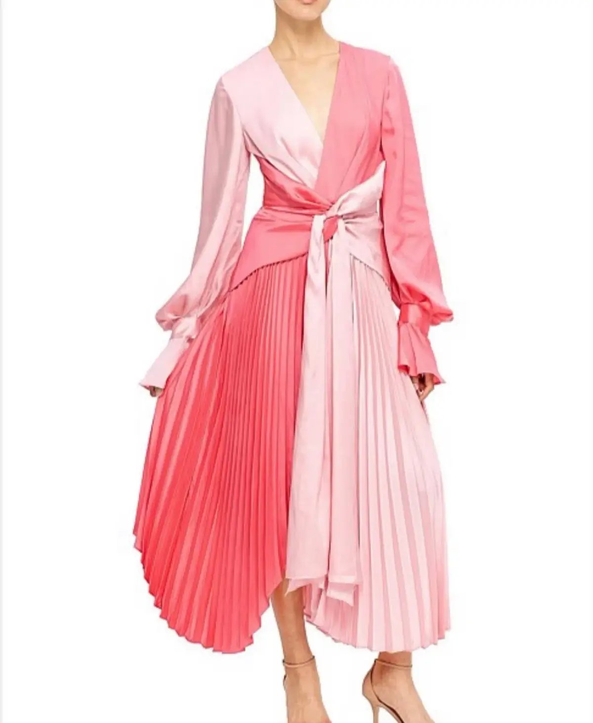 Acler Empire Midi Dress Two Tone Pink Size 10 photo 3