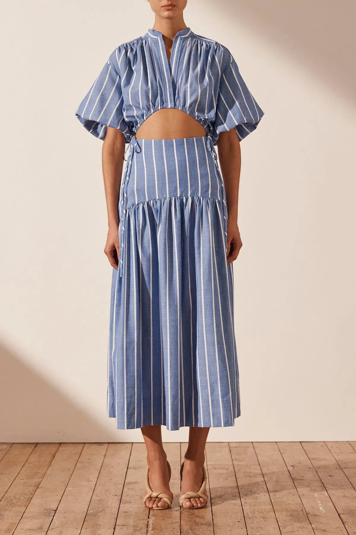Shona Joy Deconstructed Kimberly Midi Chambray Blue Size 8 photo 2