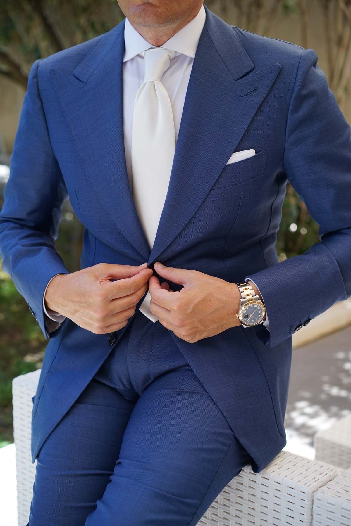 Otaa Ivory Satin Necktie photo 2
