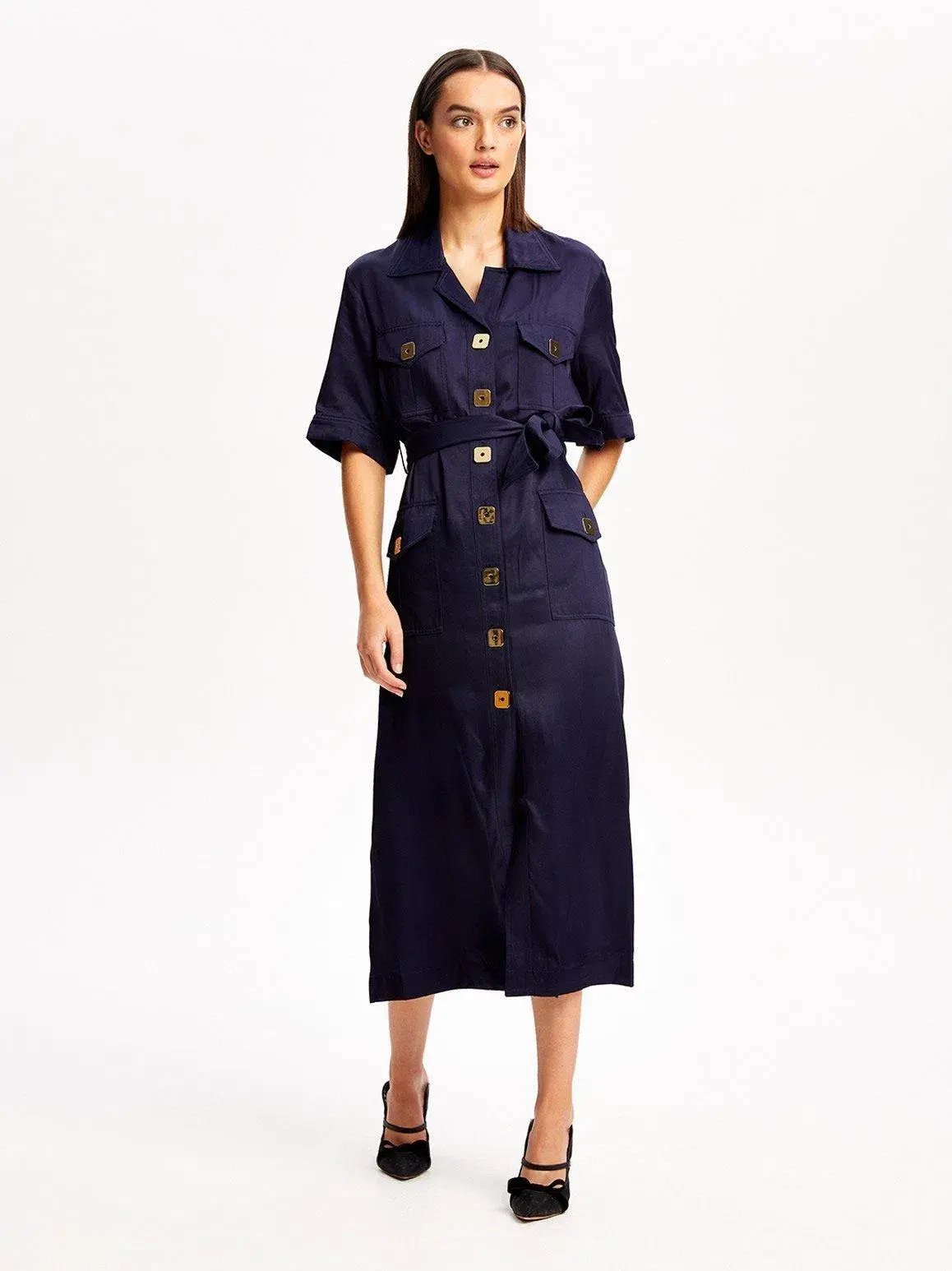 ALICE MCCALL NAVY PALOMA MIDI DRESS - SIZE 6 AU/2 US (RRP $425) photo 2