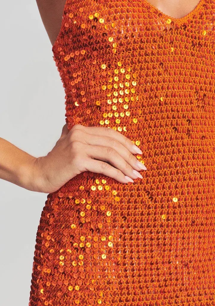 Retrofete Elliana Sequin Mini Dress Orange Size XS / Au 6 photo 2