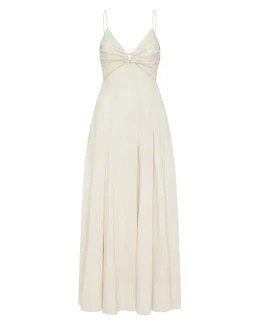 Aje Idyllic Strappy Sequin Dress White Size 8 photo 2