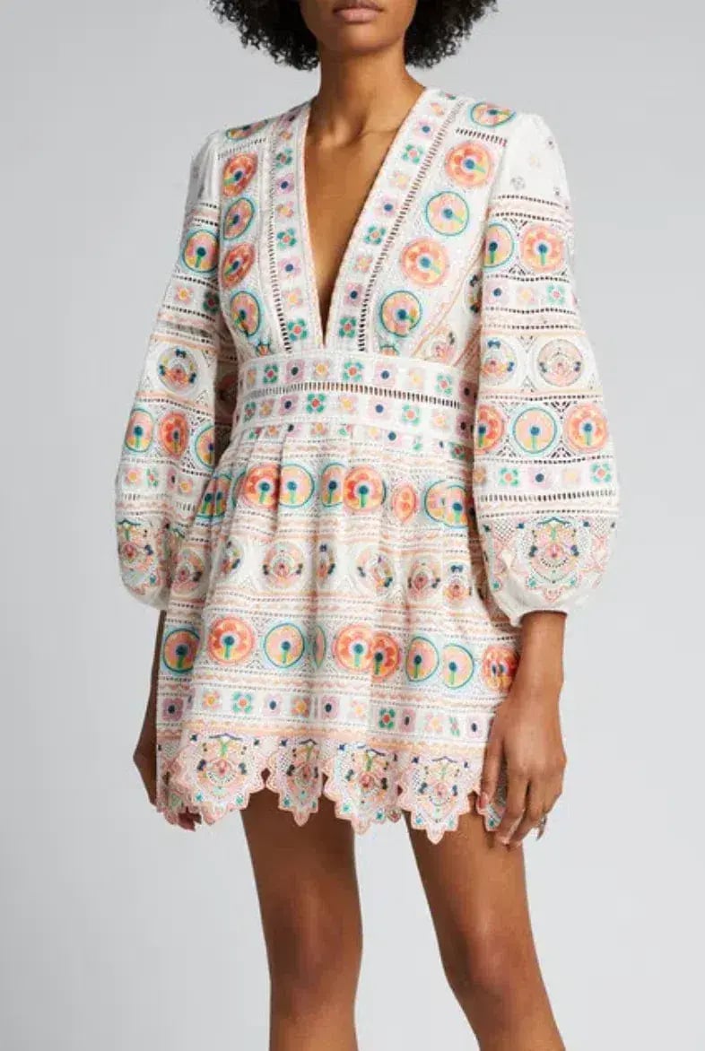 Zimmermann Brighton Plunge Dress Multi Size 3 / Au 14 photo 3