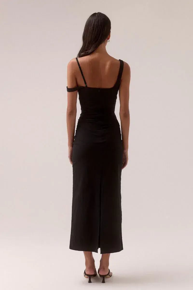 Sovere Lure Midi Dress Black Size 8 photo 4