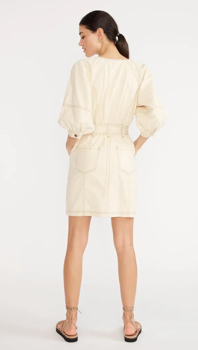 Staple the Label Aston Denim Dress Cream Size 8 photo 3