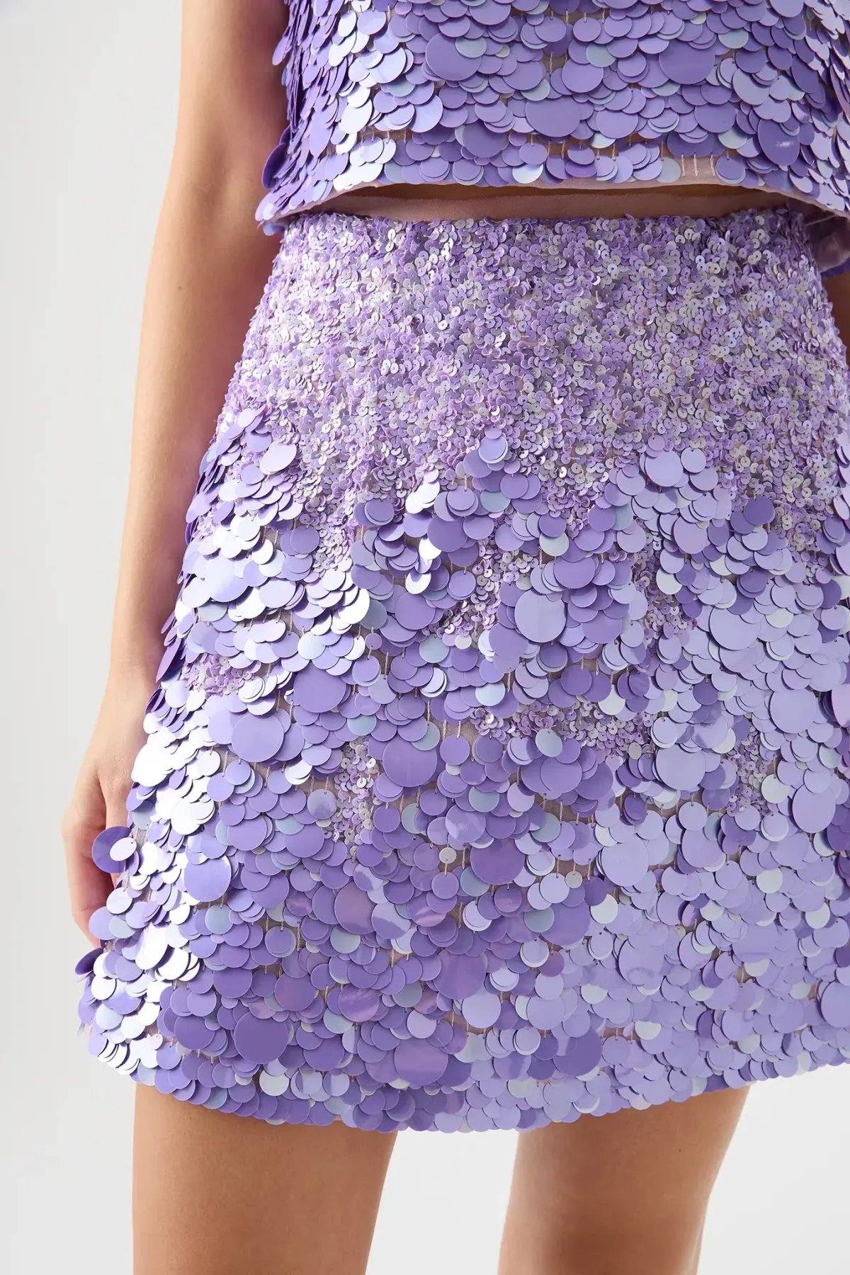 Aje Cherie Sequin Mini Skirt Purple Size 8 photo 2