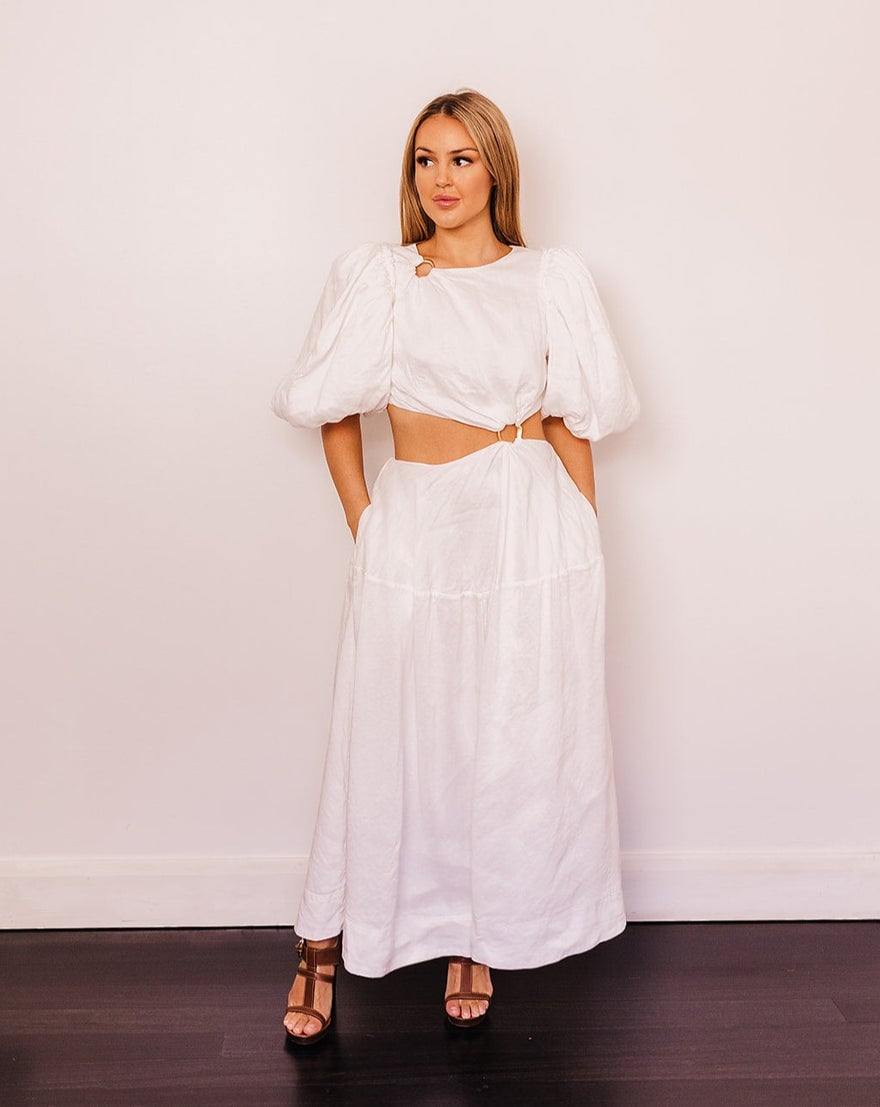 Aje Vanades Cut Out Ring White Midi Dress photo 4