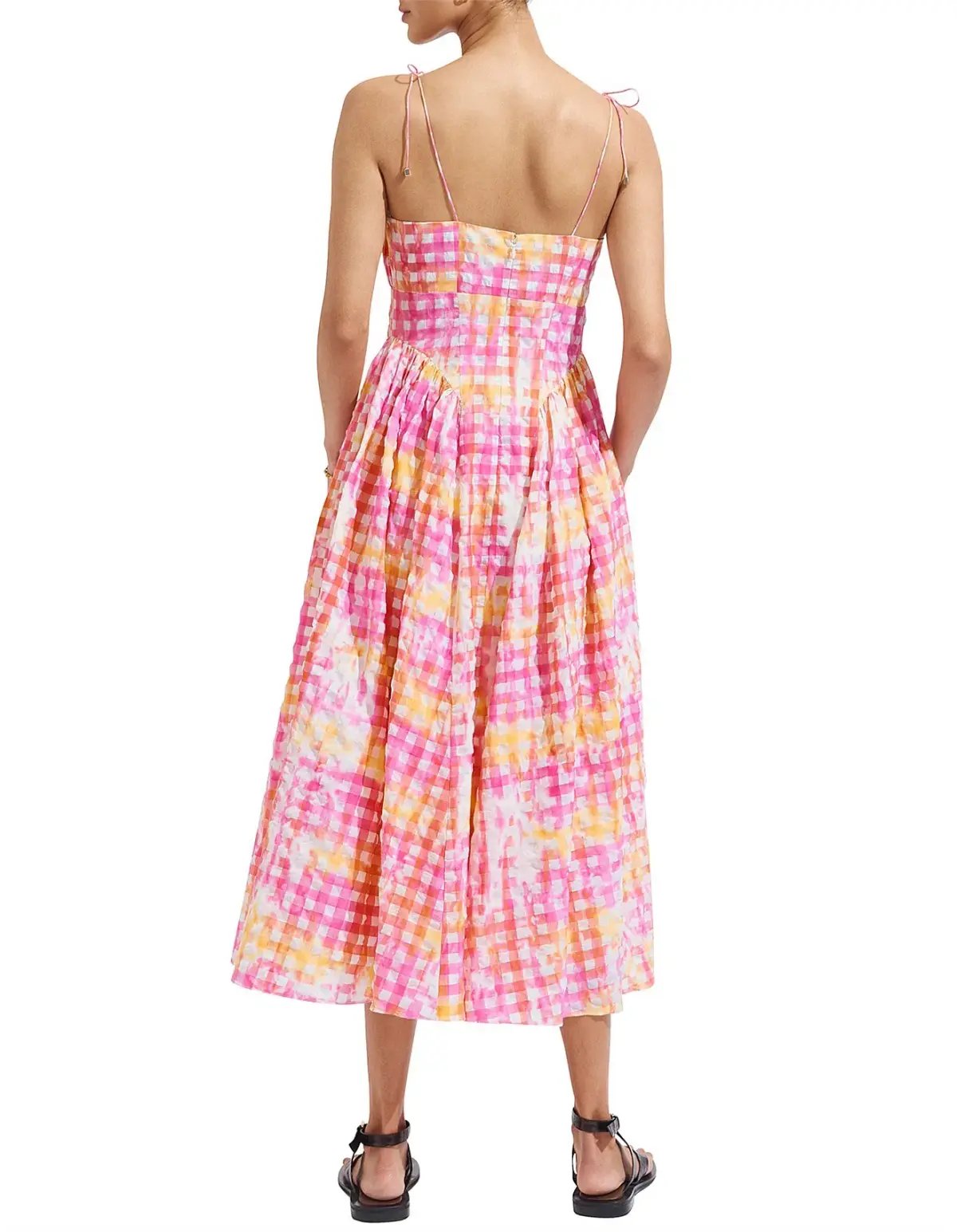 Steele Marina Midi Dress in Hypno Gingham Print Size AU 8 photo 2