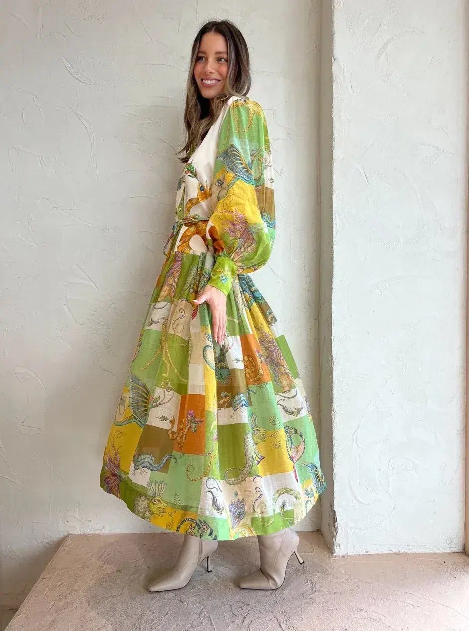 Alemais Jerome Silk Shirtdress Multi Size AU 10 photo 6