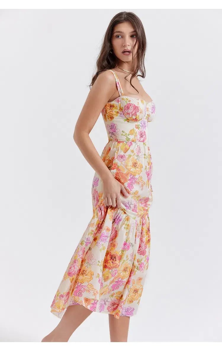 House of CB Elia Midi Dress Ivory Floral Size L / Au 12 (+cup) photo 5