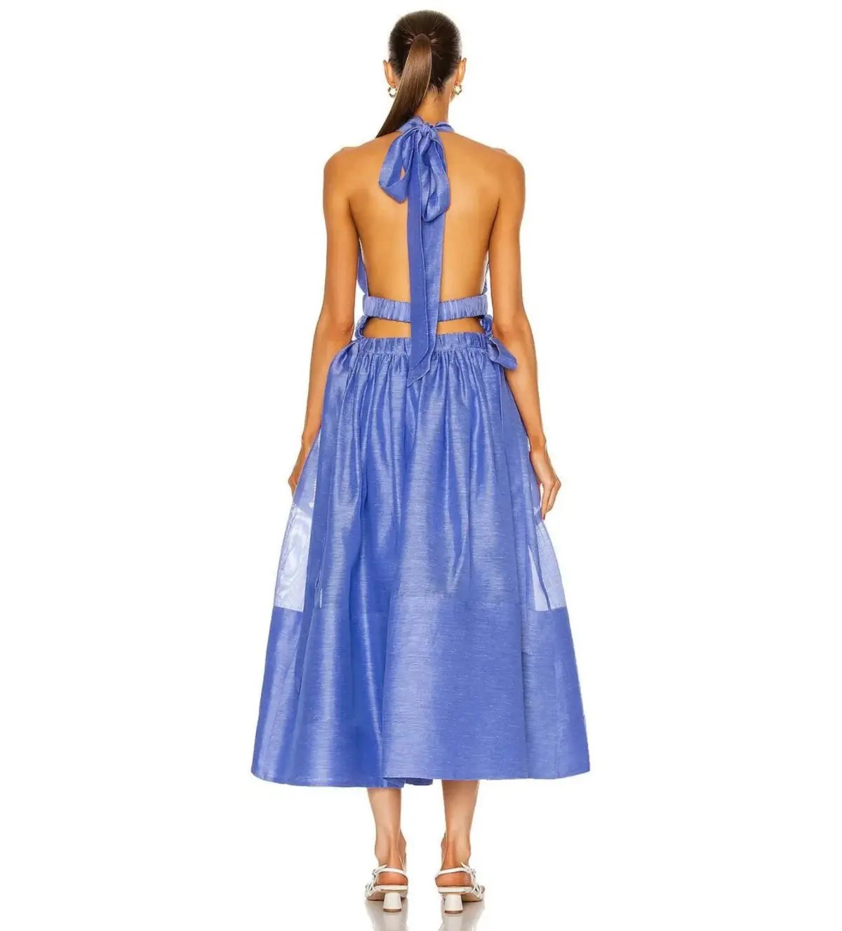 Zimmermann Luminous Halter Gown Cornflower Size 2 AU 12 photo 5