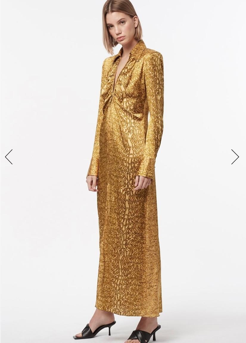 Manning Cartell Golden Atlas L/S Dress Gold Size 6 photo 3