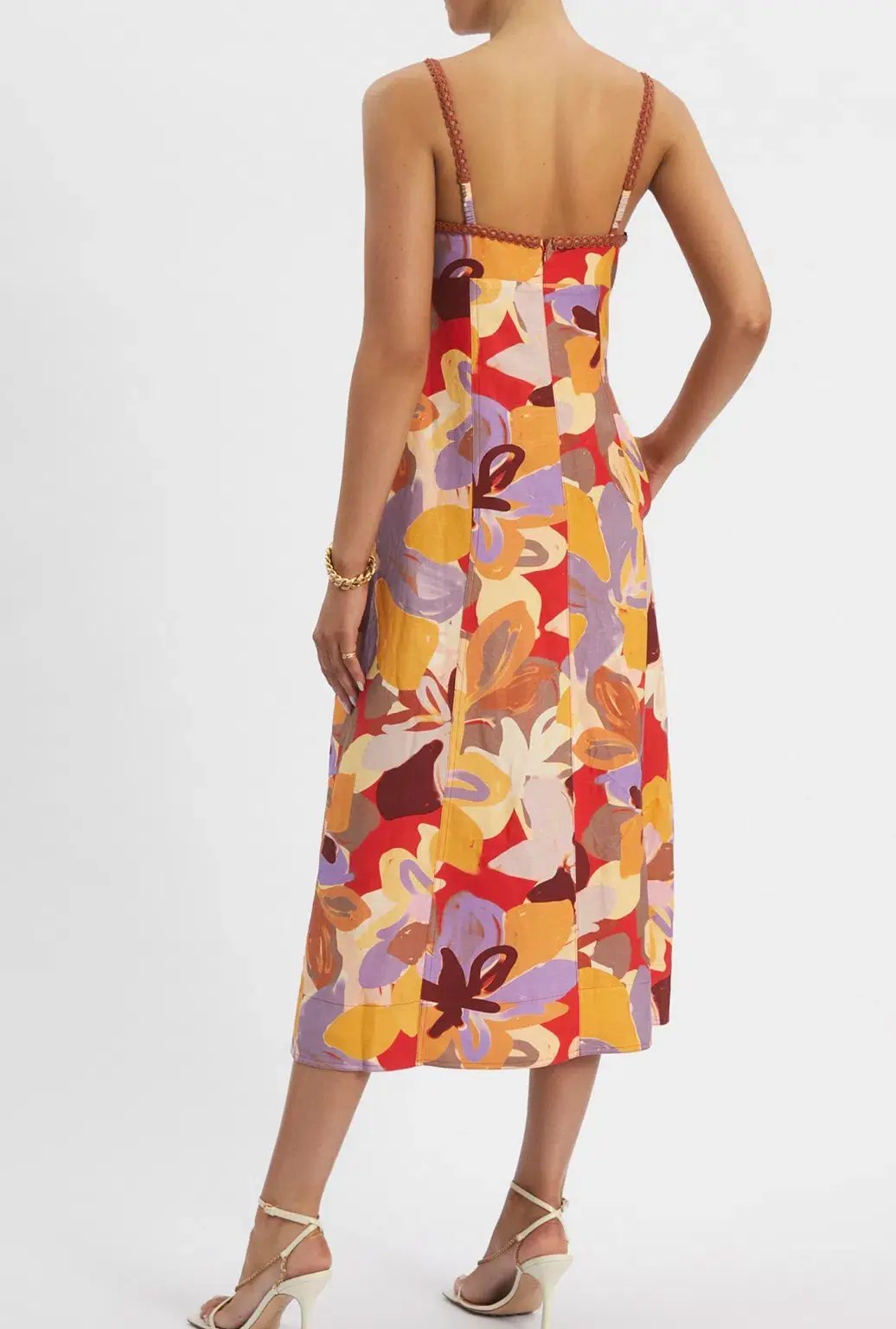Rebecca Vallance Santiago Midi Dress in Multi Size AU 10 photo 3