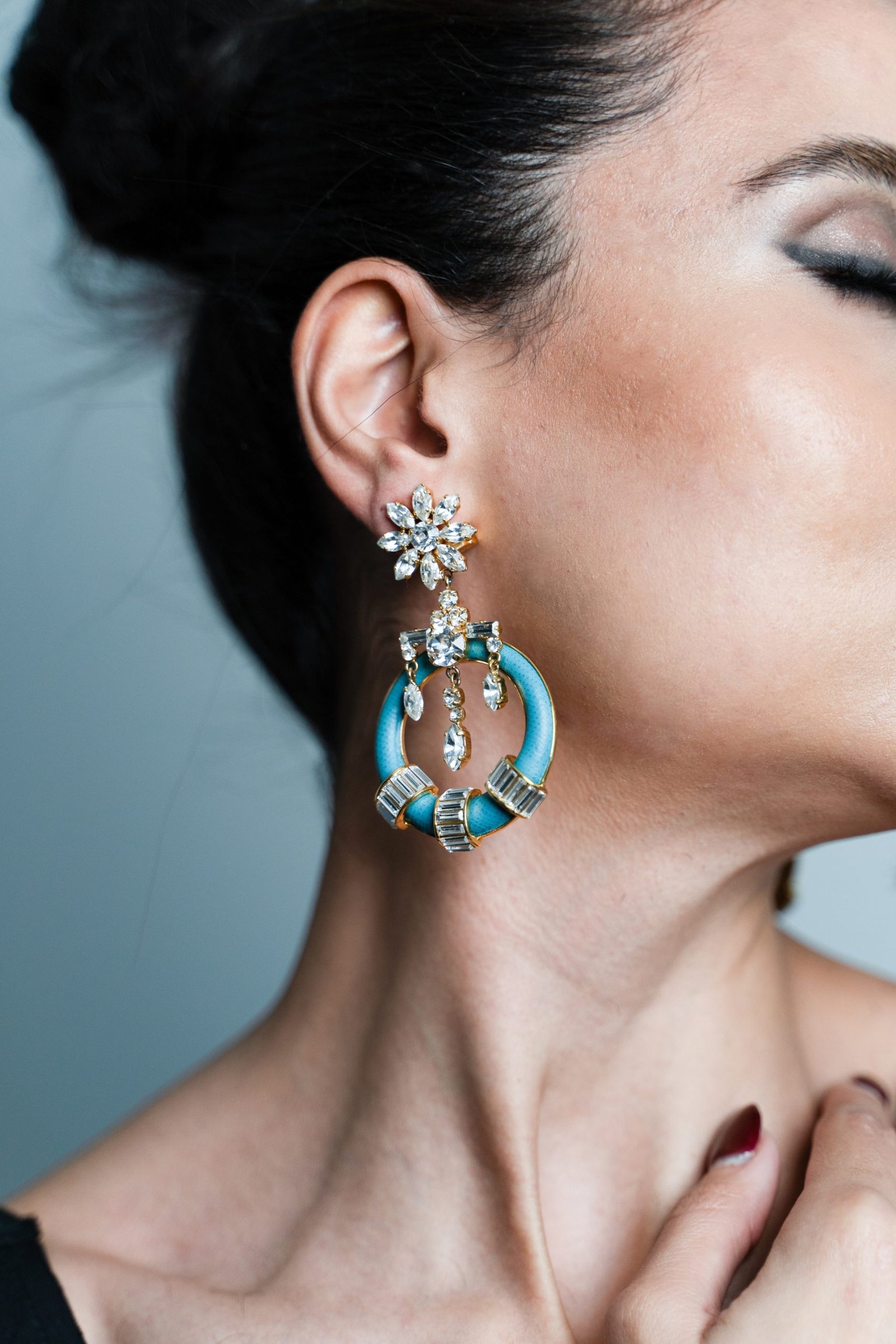 Prada Crystal And Saffiano Earrings photo 3