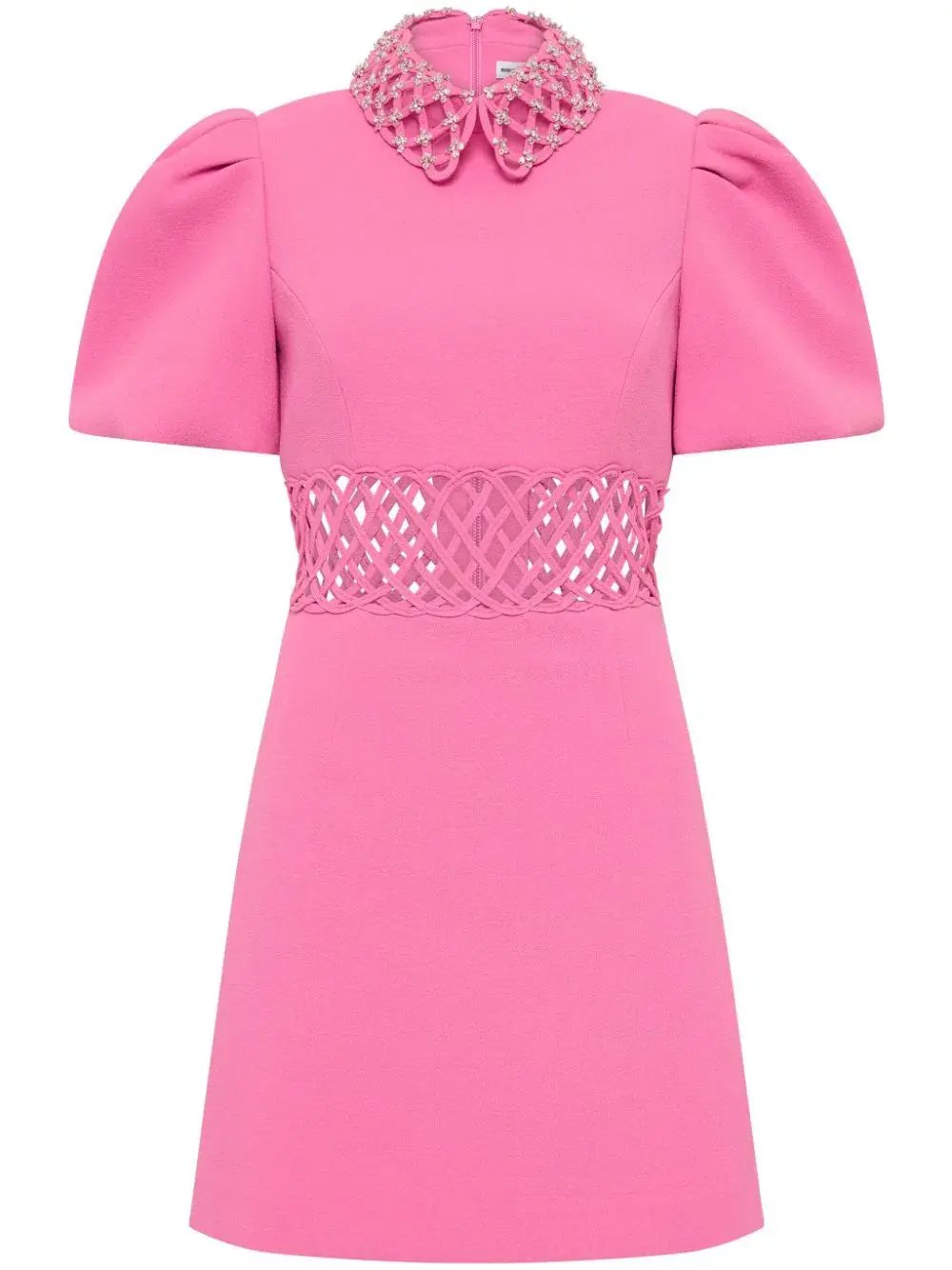 Rebecca Valance Aubree Collar Mini Dress Rose Pink Size 8 photo 4