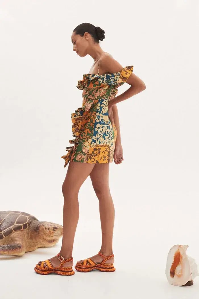Alemais Archie Flounce Mini Dress Print Size 10 photo 4