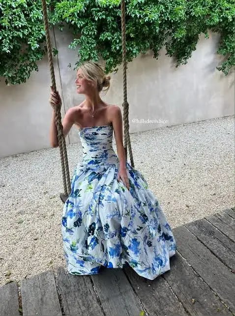 Aje Violette Bubble Hem Maxi Dress Lavenders of Provence Floral Print Size 8 photo 3