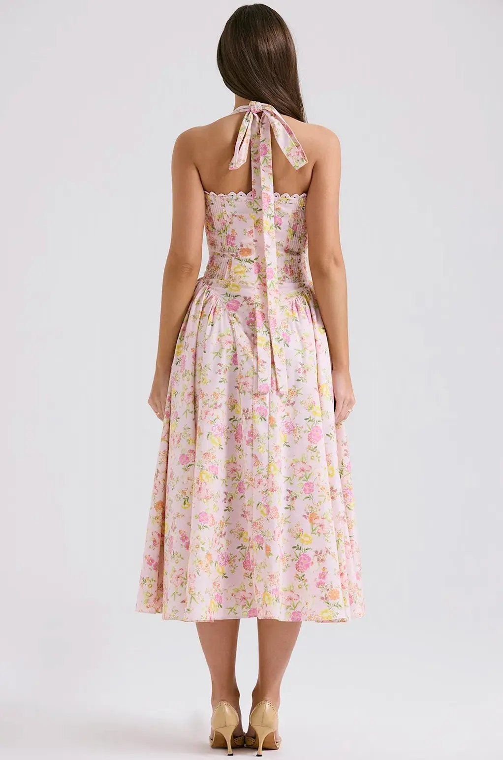 House of CB Adabella Halter Midi Sundress Meadow Print Size L / AU 14 photo 4