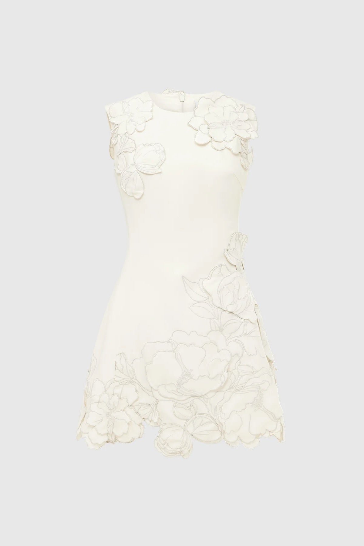 LEO LIN CHLOE APPLIQUÉ SLEEVELESS MINI DRESS - VANILLA photo 6