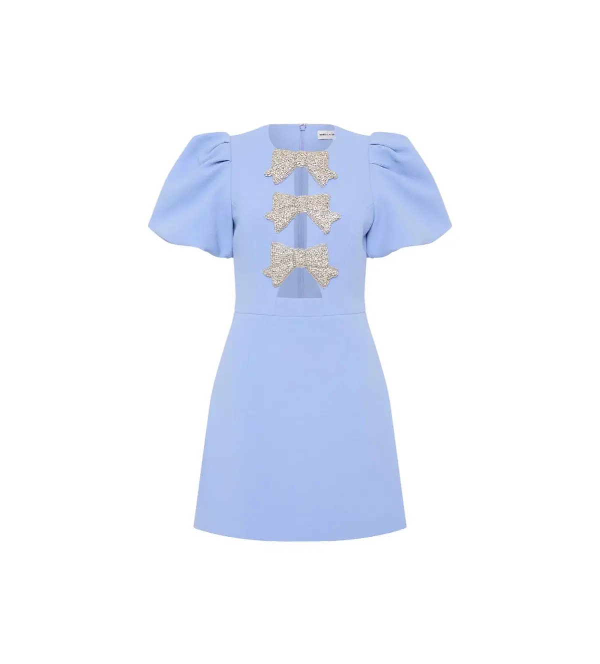 Rebecca Valance Juliana Puff Sleeve Mini Dress in Blue Size AU 4 photo 6