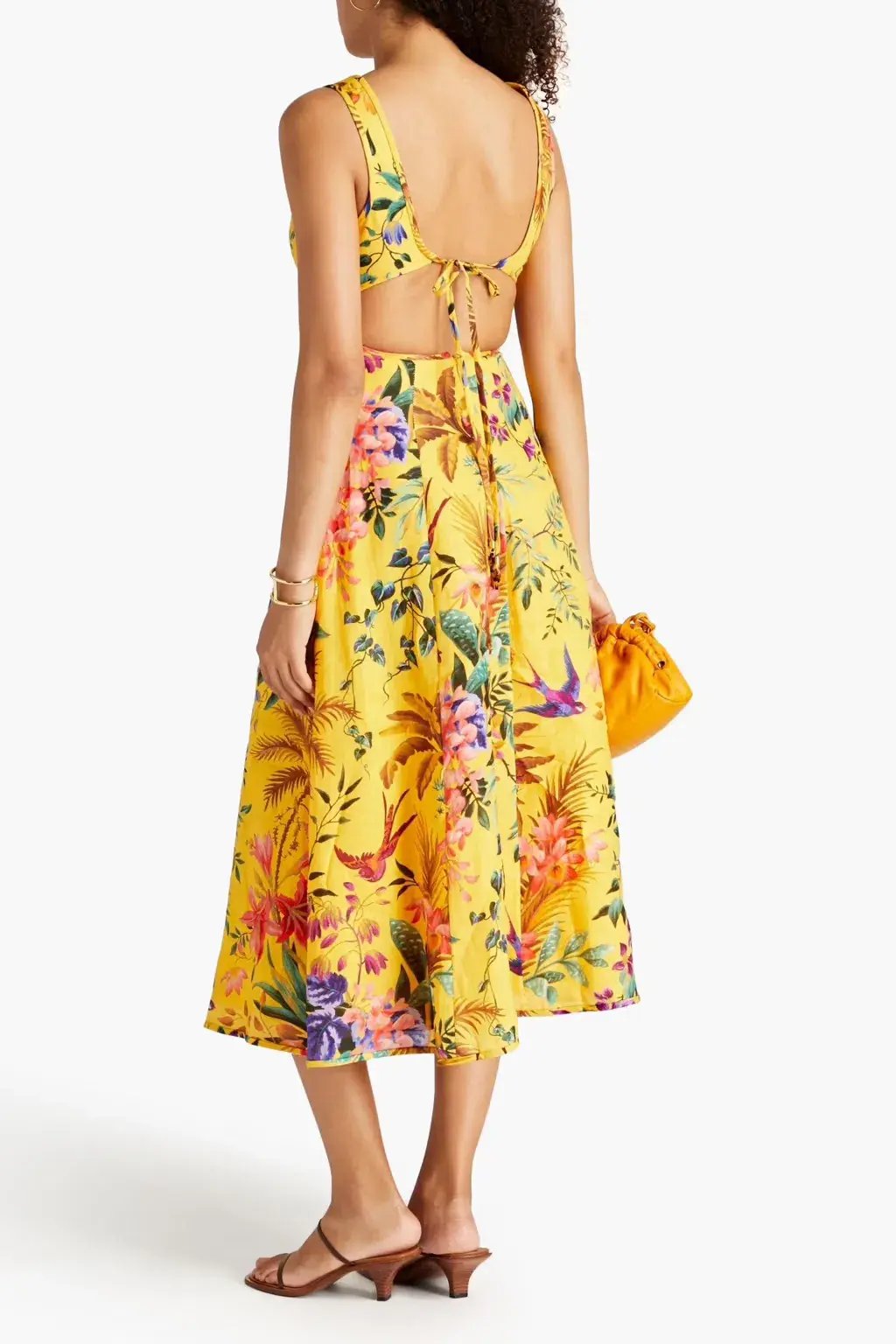 Zimmermann Tropicana Cut Out Midi Dress Yellow Size 1 / AU 10 photo 2