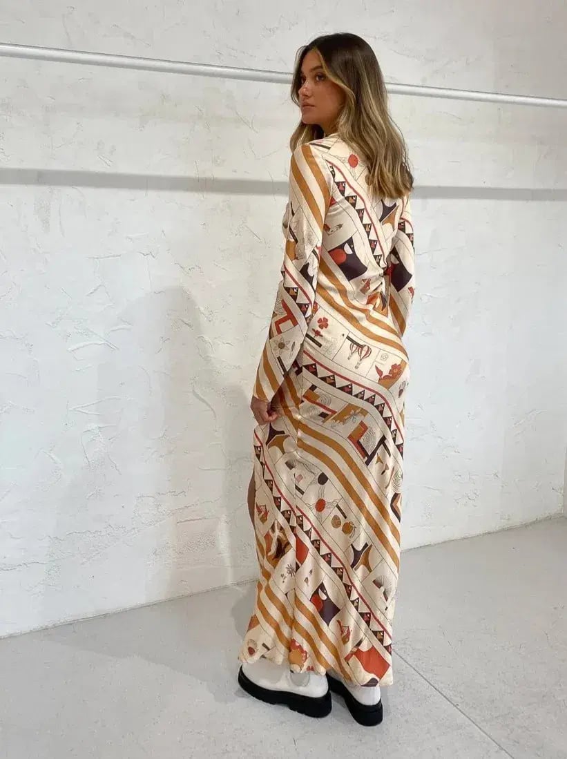 Sir the Label Soleil Long Sleeve Dress Maxi Multi Size AU 10 photo 2