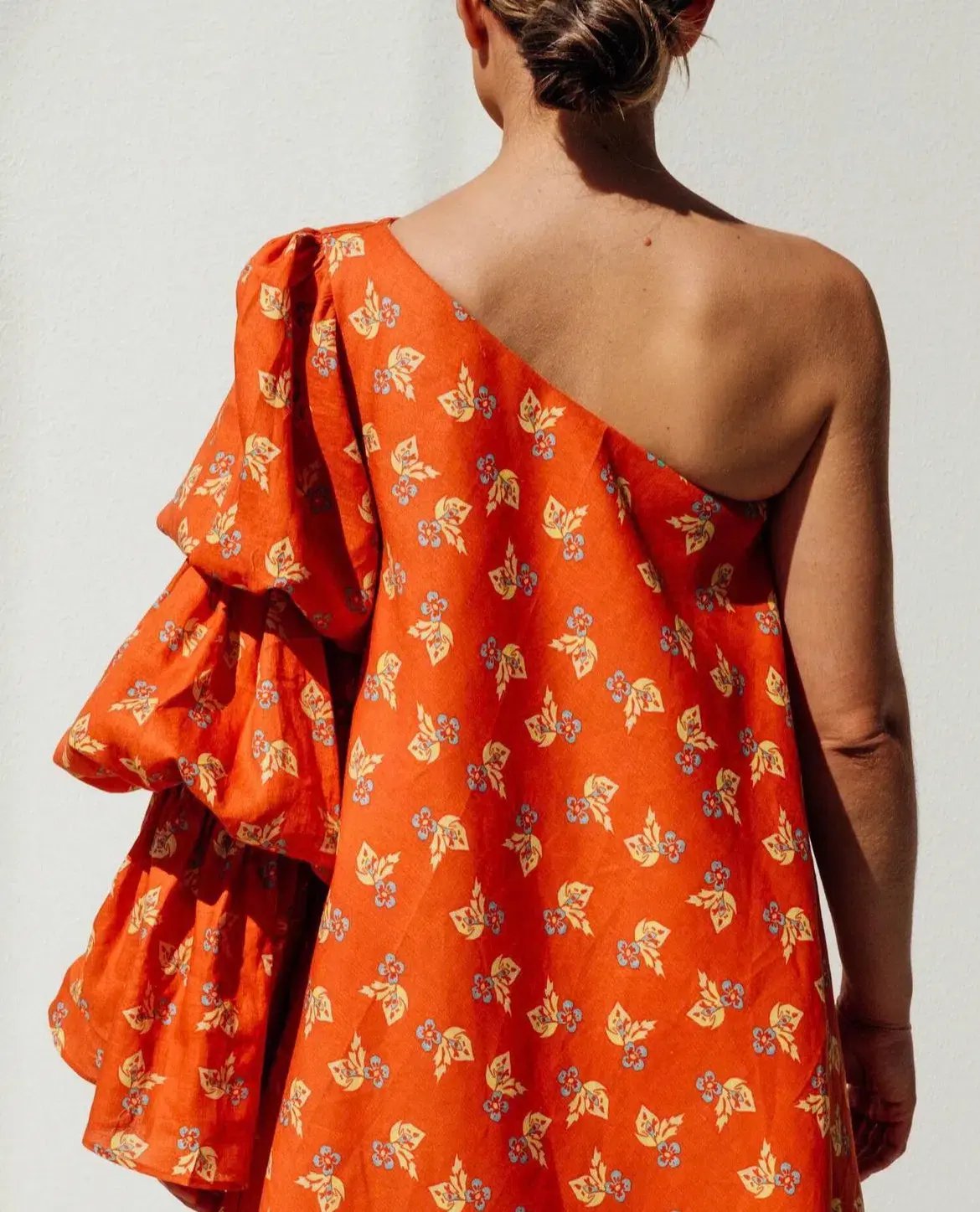 Isabella Longinnou Puffy Sleeve Swing Dress Orange Size 16 photo 2